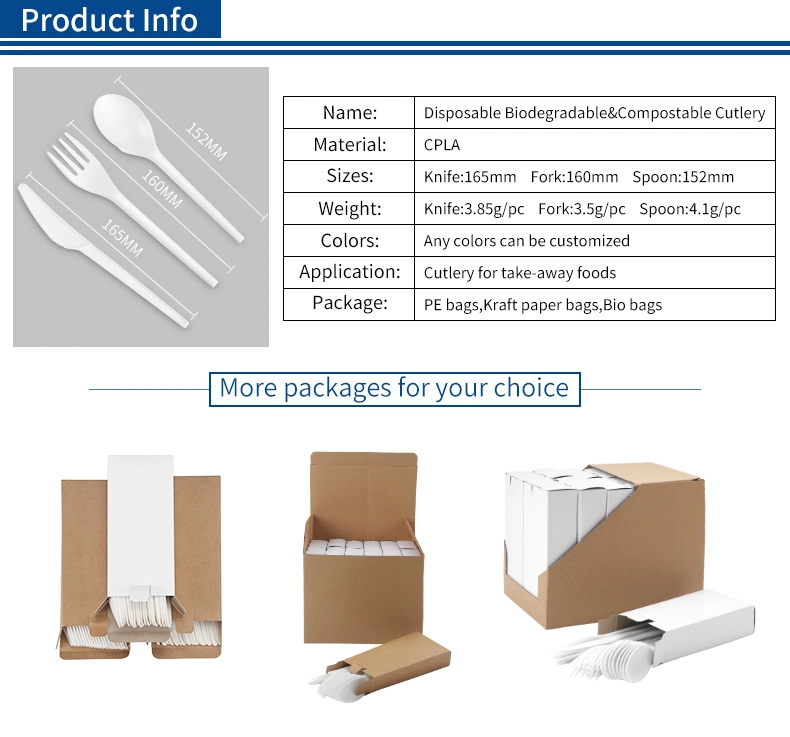 OEM ODM Biodegradable Eco Friendly Fork Spoon Knife Set Cutlery