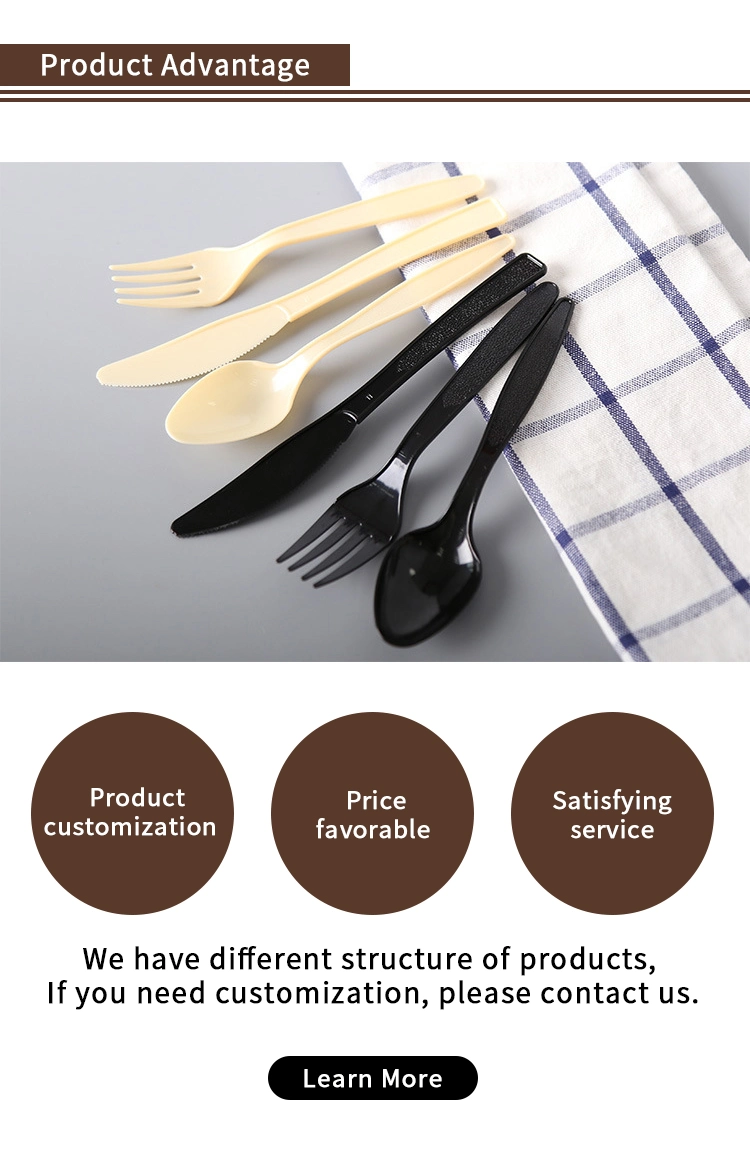 Disposable OEM PP/PS/PLA Flatware Cutlery Sets Flight Plastic Spoon Fork and Knife Kit Plastic Cutlery Packaging