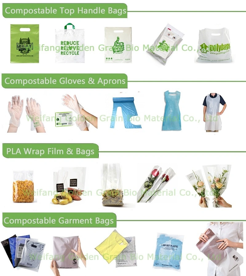 Wholesale Compostable PLA Shopping Bag 100% Biodegradable Plastic Bags