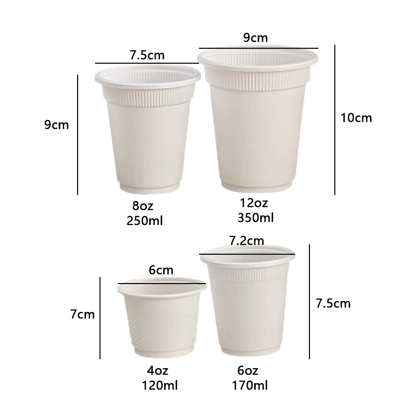 100% Biodegradable Compostable Disposable Corn Starch Plastic Cornstarch Cup for Hotel Meeting Home Occasions