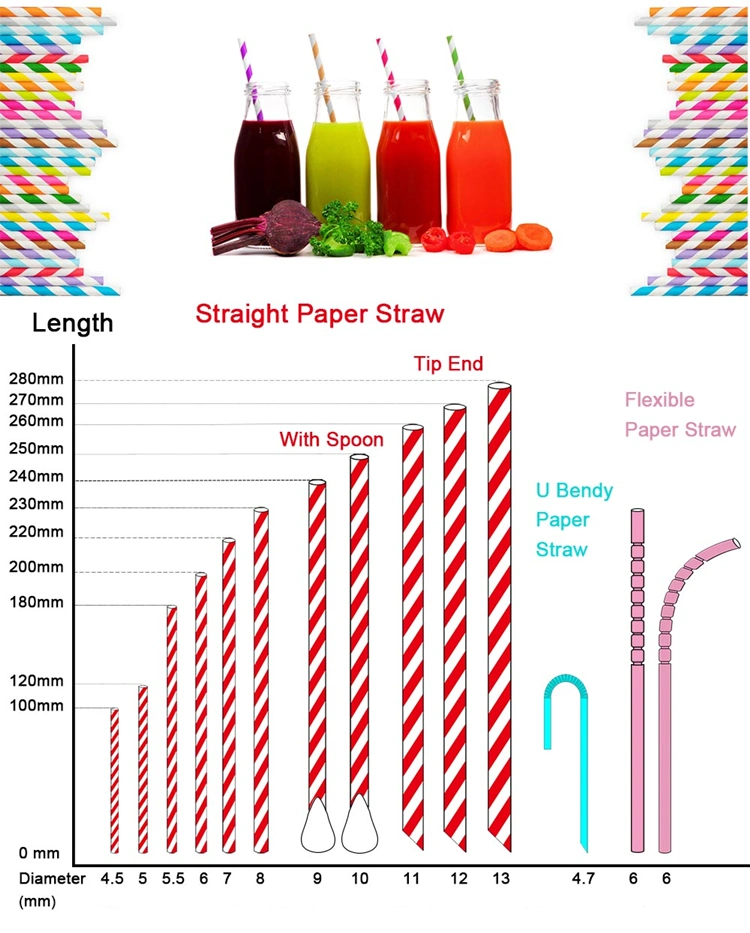 Splendid Durable Compostable Multicolored Pineapple OPP Bag Paper Straws for Restaurant Party (1 Carton = 10000PCS)